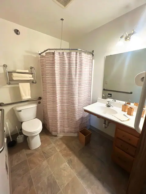 Assisted living private bathroom at Adava Care Oak Creek in Oak Creek, WI